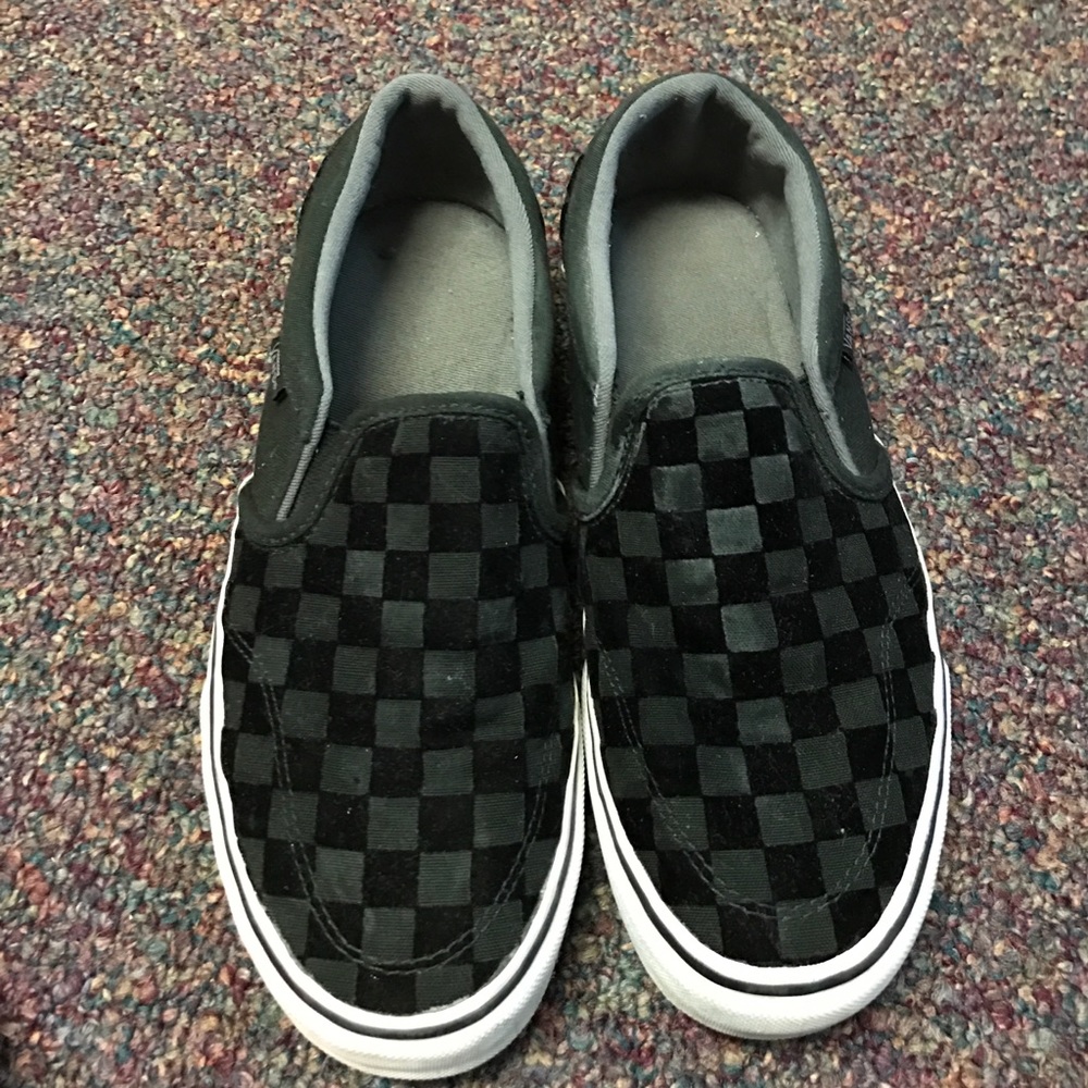 Vans checkered slip ons