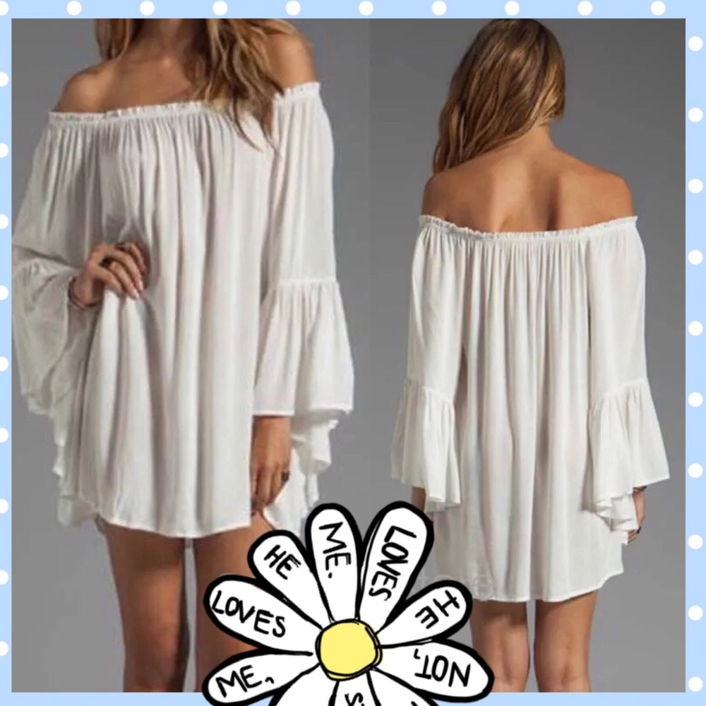 ‼️SUMMER CLEARANCE‼️BEACH DRESS W/BELL SLEEVES S🌞 - Picture 1 of 5