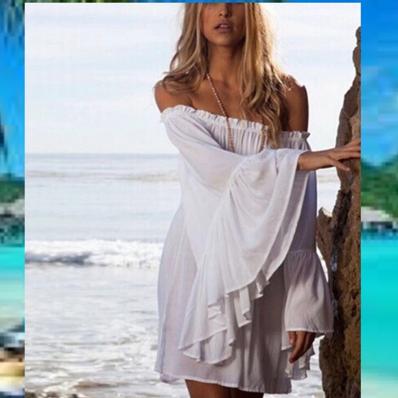 ‼️SUMMER CLEARANCE‼️BEACH DRESS W/BELL SLEEVES S🌞 - Picture 4 of 5