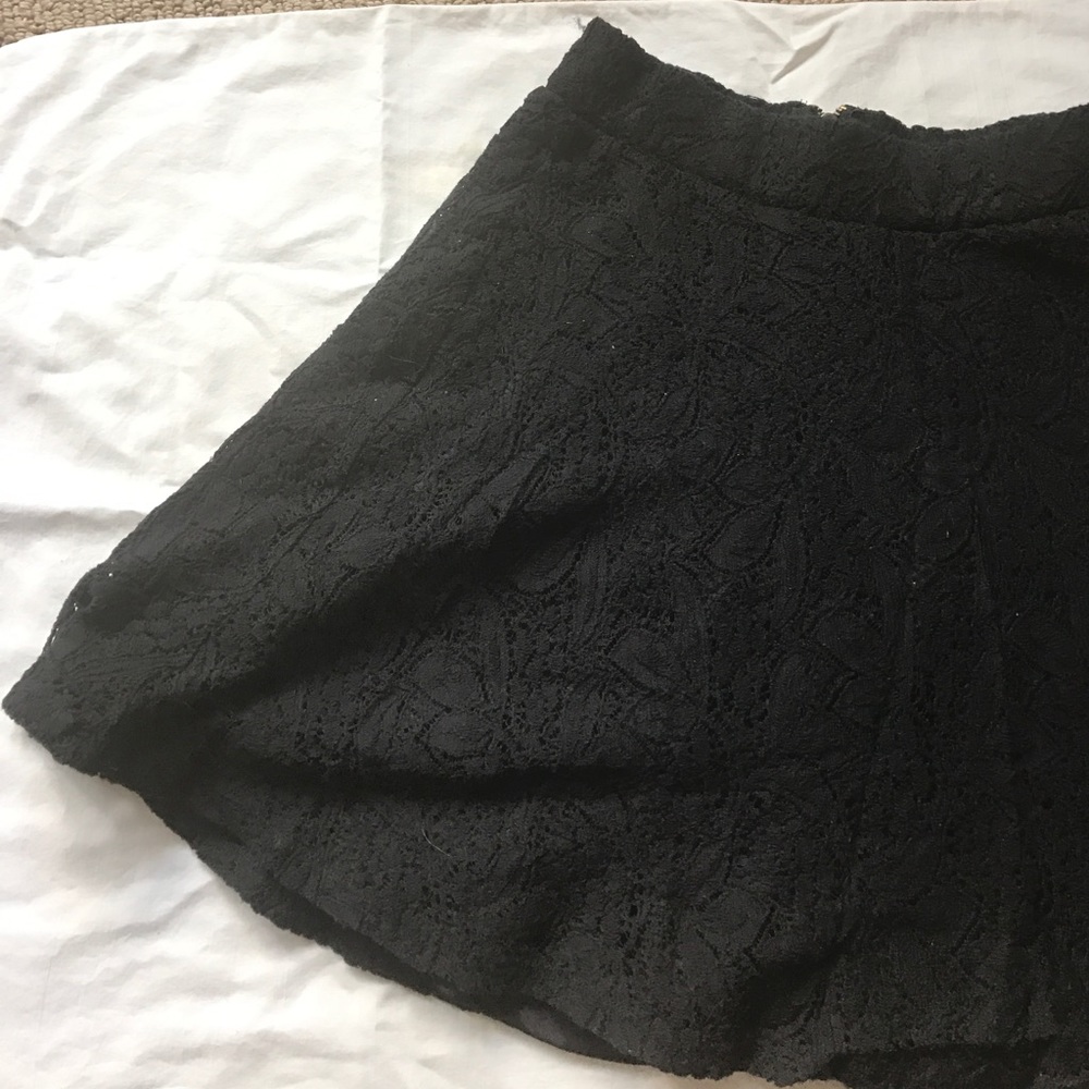 Black lace skater skirt