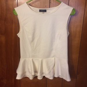 Spence Ivory Sleeveless Peplum Top