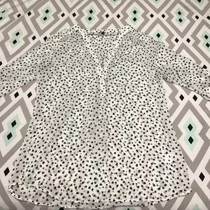 Black and white heart dress shirt
