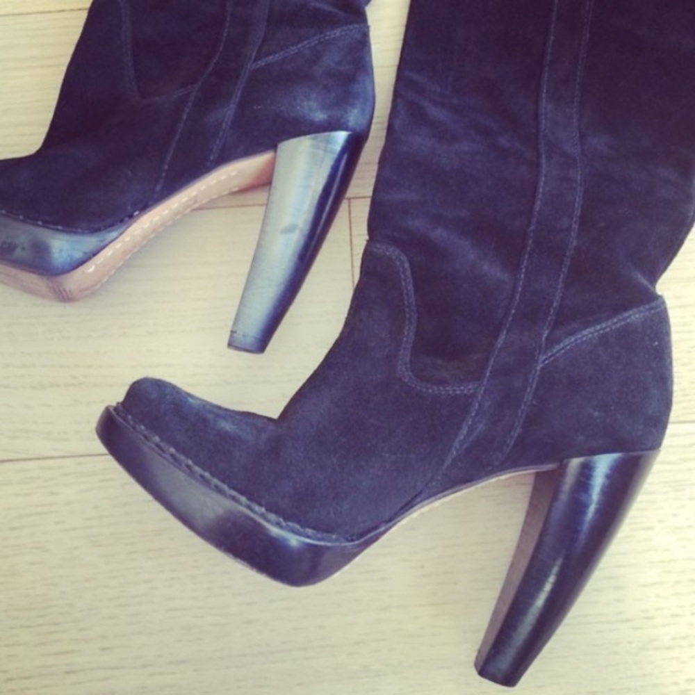 Black Suede Michael Kors Lucille Boots