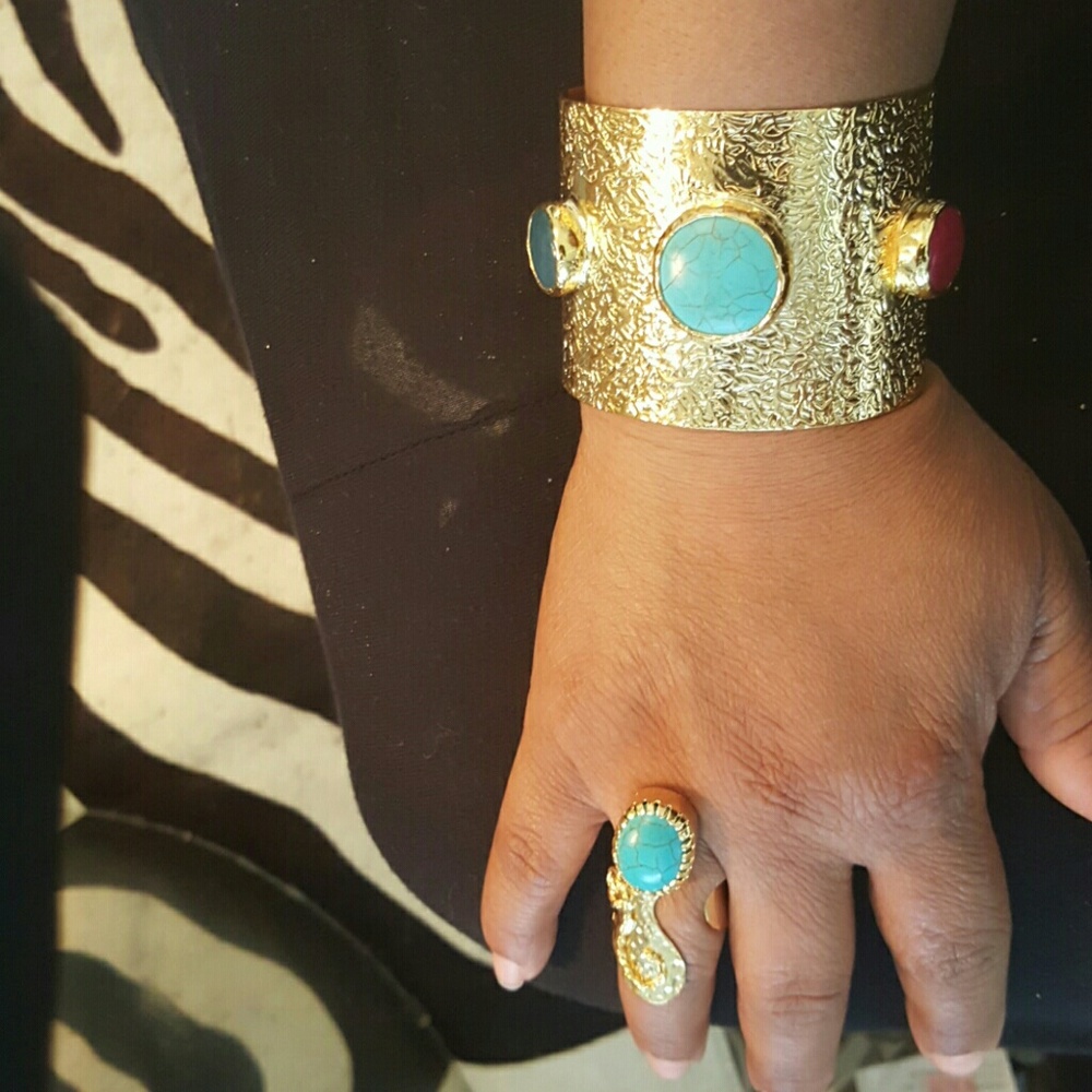 Hand made gold ring and bracelet