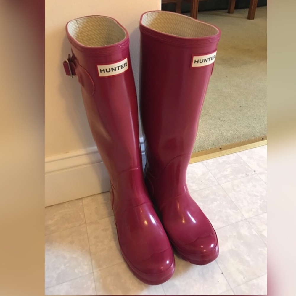 Hunter Boots High Gloss Cranberry/Pink Color