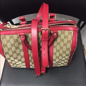 Authentic Gucci GG Boston Bag red/wine