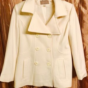 Croft & Barrow Cream Color wool Pea coat