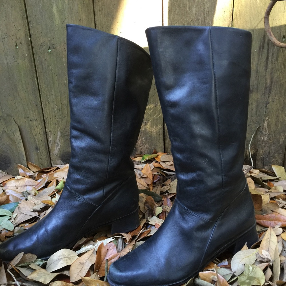 Black leather Boots Size 7M