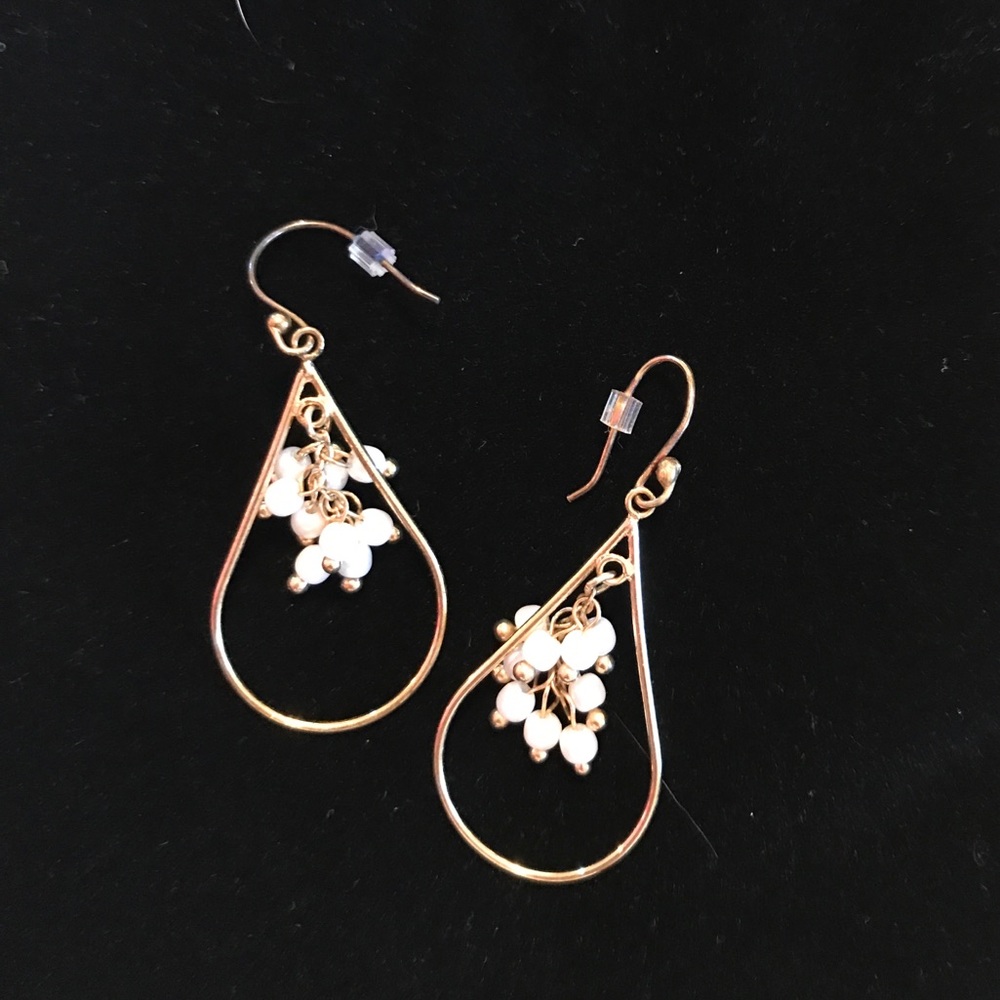 Pearl cluster drop earrings