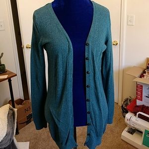Long Teal Cardigan