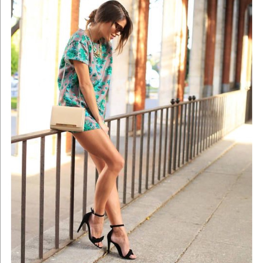 Sheinside Green and Gray Floral Set
