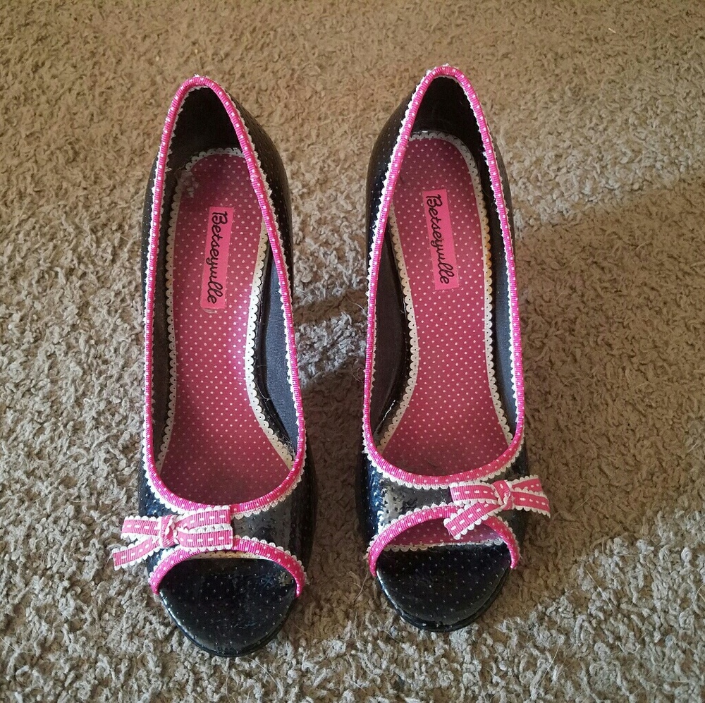 Betsey Johnson peep toe heels