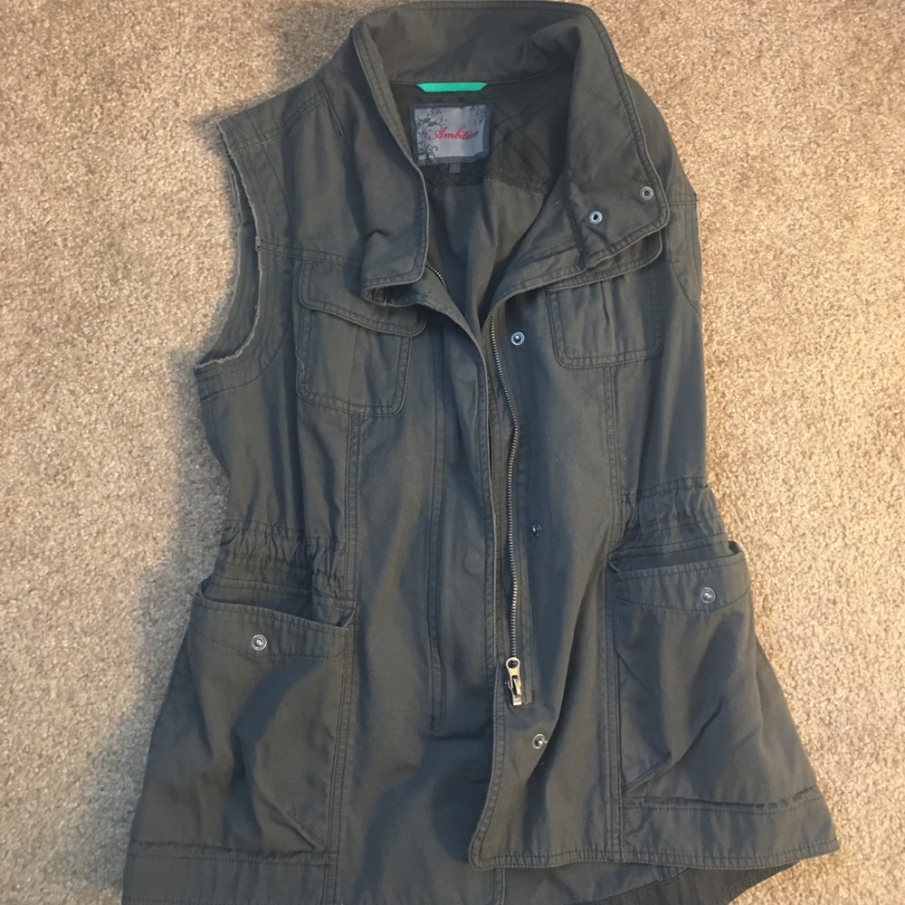 Olive green cargo vest