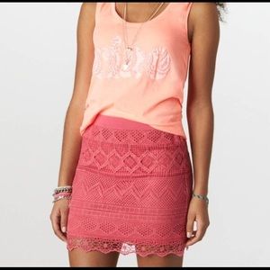 Pink Crochet Mini Skirt