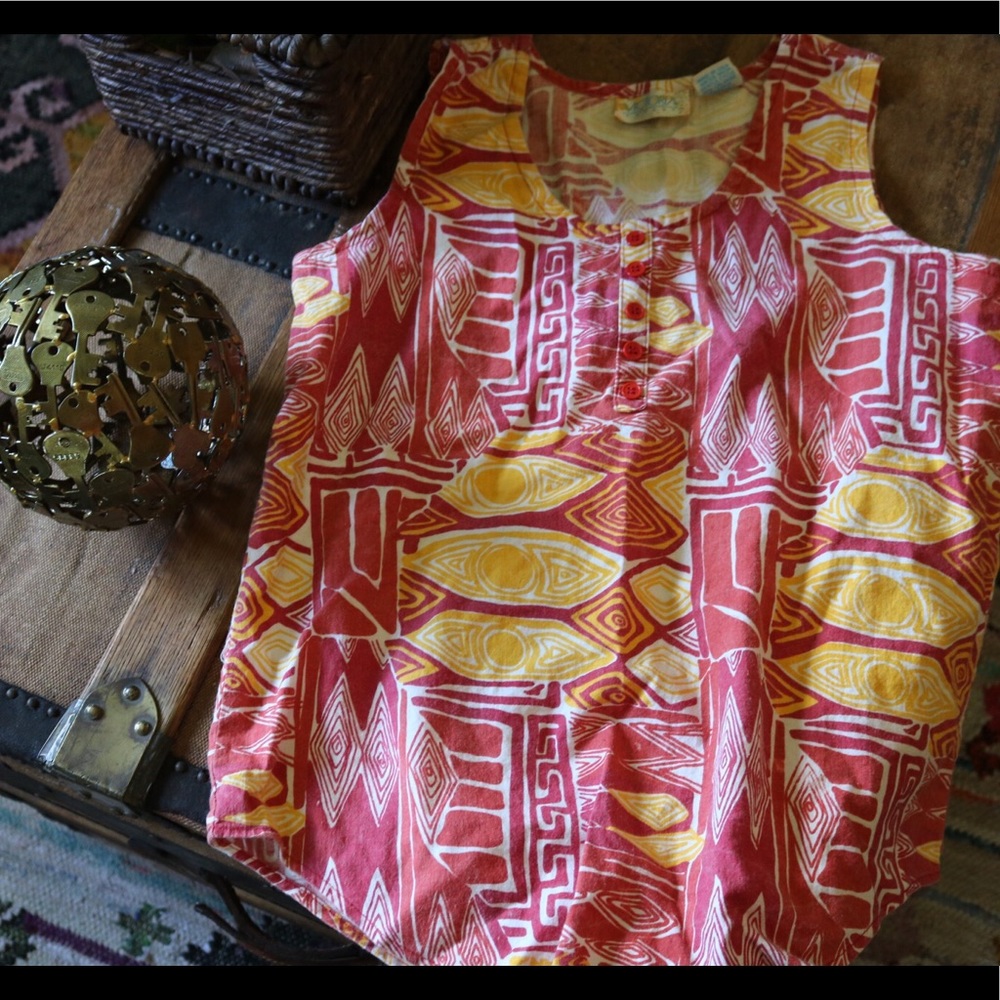 Vintage African tribal print tank top