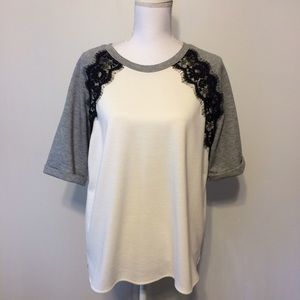 Old Navy Black Lace White Shirt