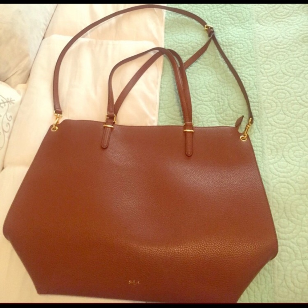 Ralph Lauren Brown leather bag 💼 with RL label