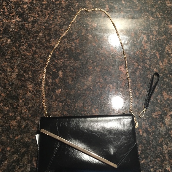 Black and gold envelope clutch - Picture 2 of 3