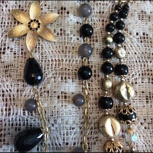 Two Unique Vintage Necklaces, Offset flower,