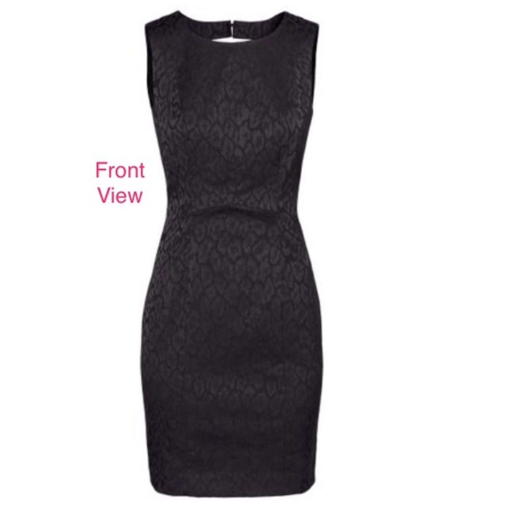 H&M Black Jacquard Weaved Open Back Dress