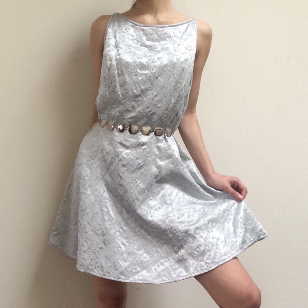 vtg 90s pale baby blue Gunne Sax dress