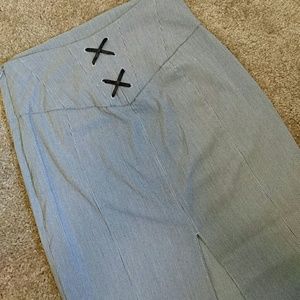 Pinstripe High Waisted Skirt