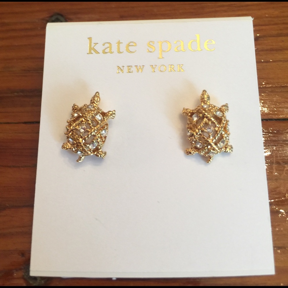 BNIB Kate Spade 14k Turtle Earrings
