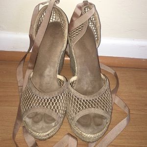 AUTHENTIC Jimmy Choo ankle wrap wedges