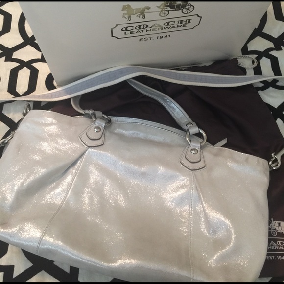 Coach Poppy Wht Shimmer handbag/cross body bags - Picture 3 of 4