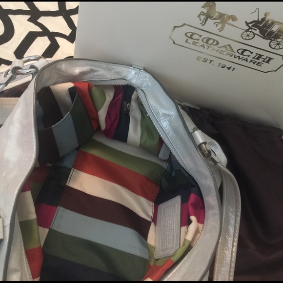 Coach Poppy Wht Shimmer handbag/cross body bags - Picture 4 of 4