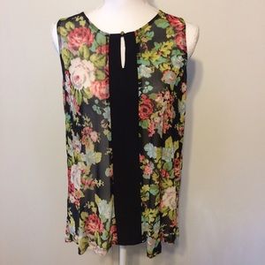 Floral Keyhole Tank Top
