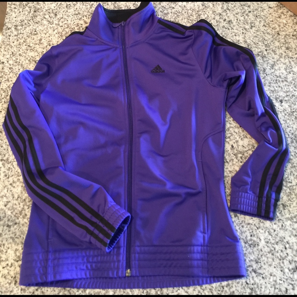 Adidas track jacket zip-up three stripes