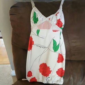 Crossback Tank Pretty Rose Print