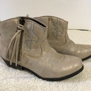 Gold Dust Big Buddha Western Style Ankle Boots