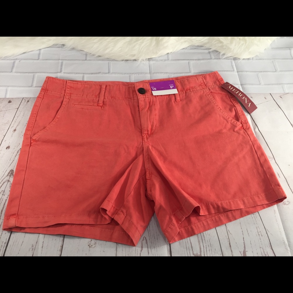 Brand New Merona Orange Salmon Shorts Size 10