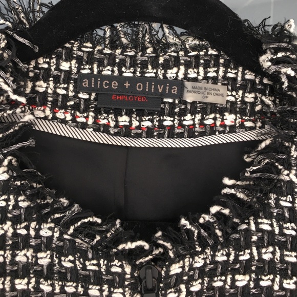 Alice Olivia black and white Tweed Blazer - Picture 2 of 4