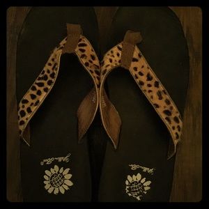 Yellow Box Wedge Flip Flops