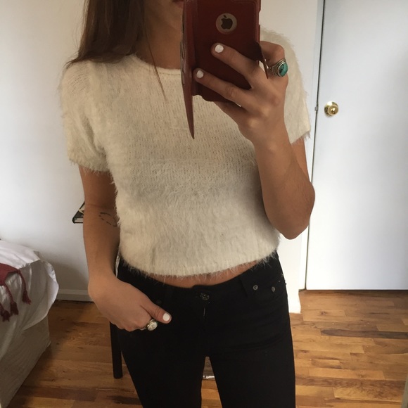 LF Tops - LF fuzzy white top