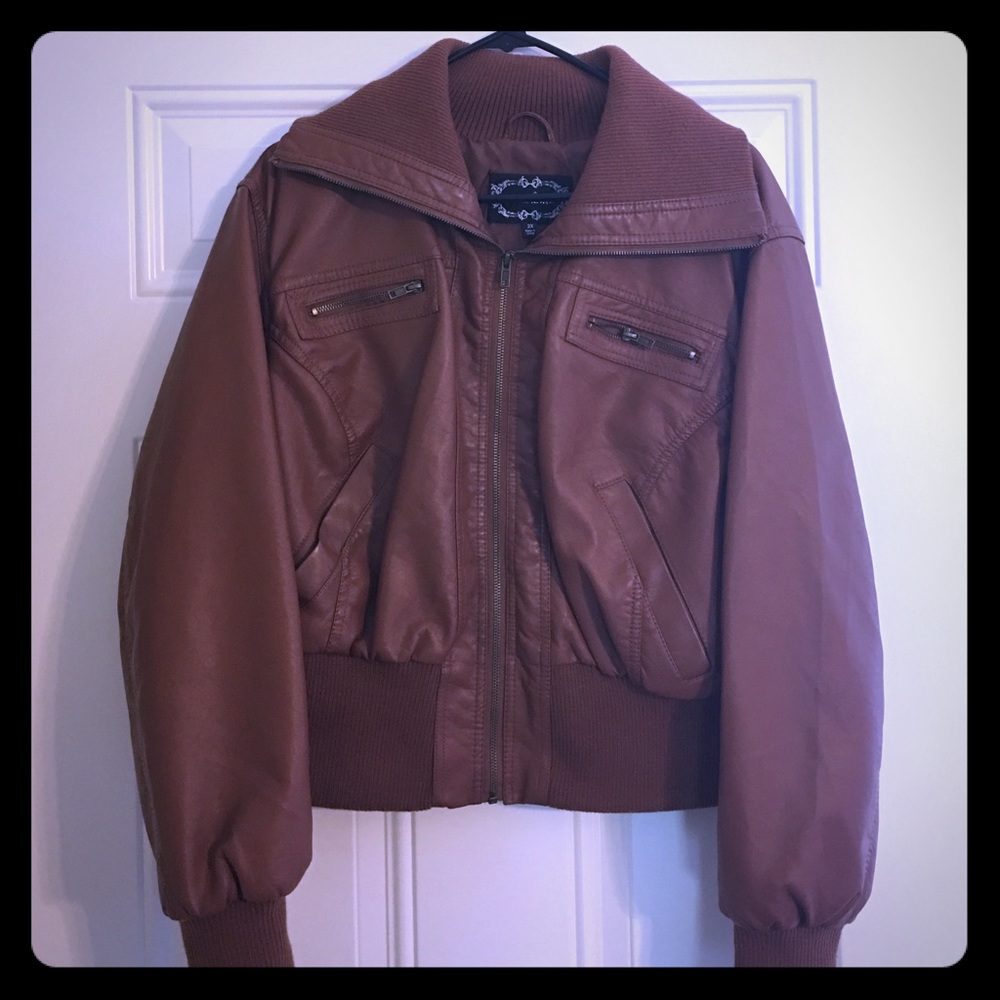 Caramel brown bomber jacket