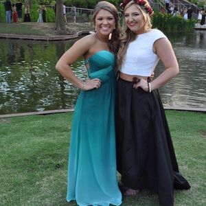 Teal prom dres