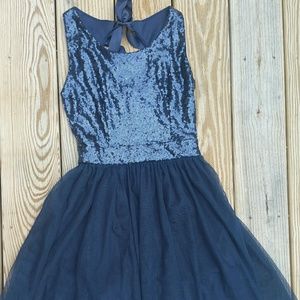 Juniors short navy blue dance dress