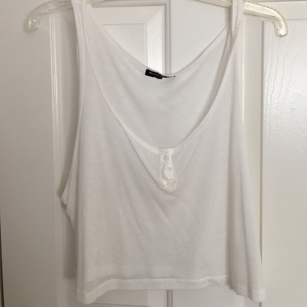 Brandy Melville Crop Tank with buttons in White