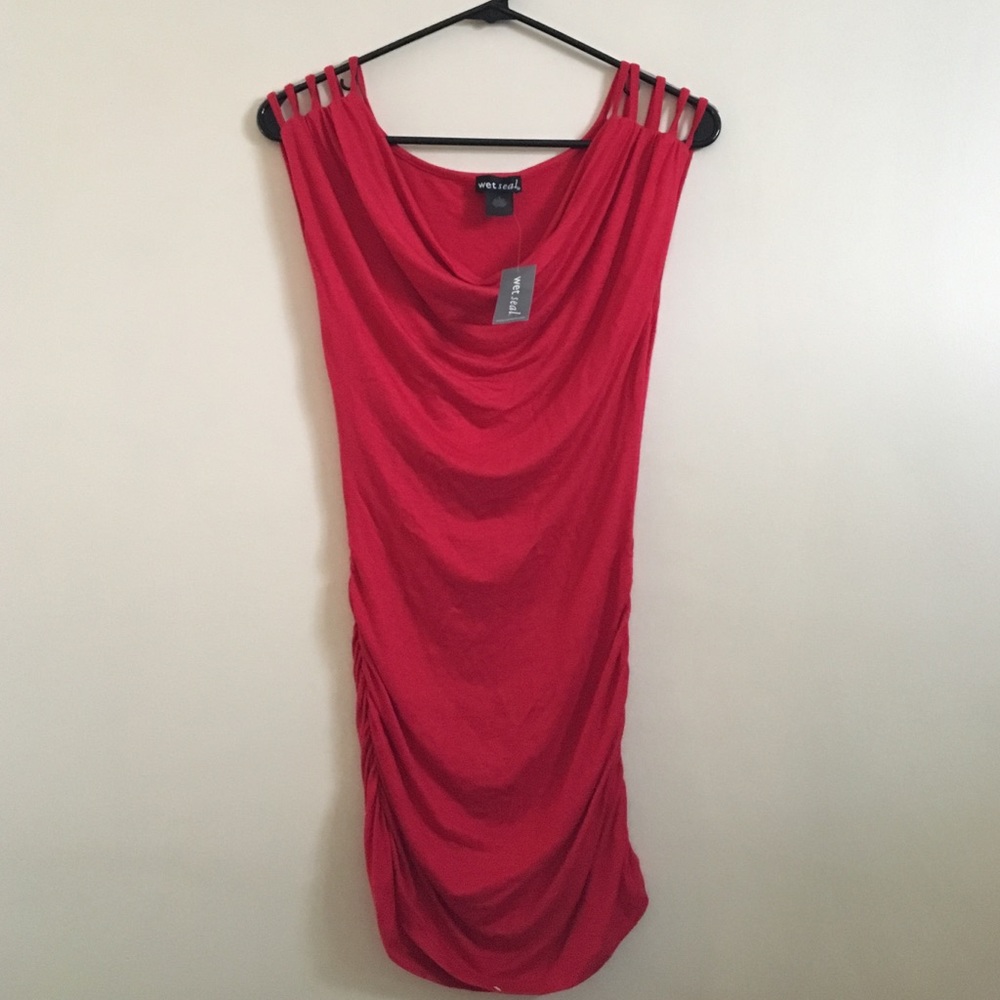 Red Ruched Tank