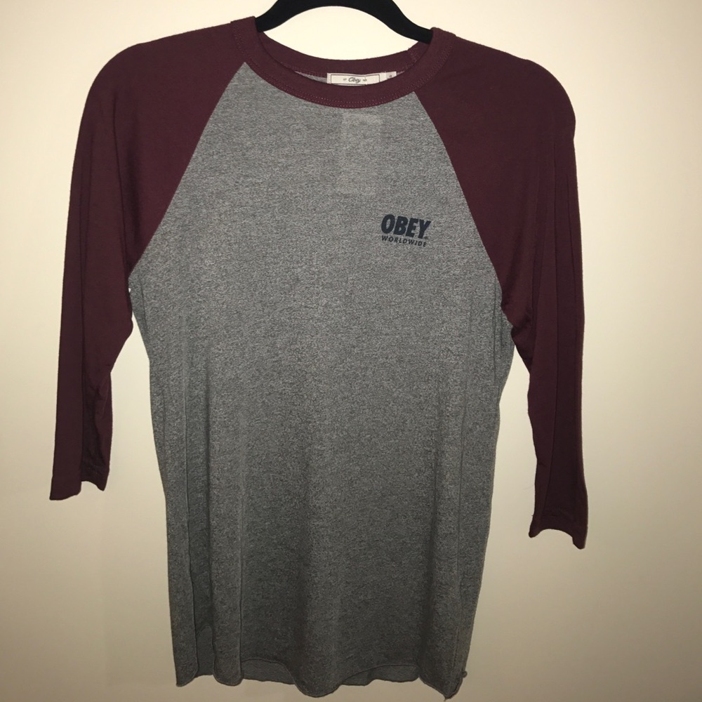 NWT Obey 3/4 Sleeve Baseball Tee