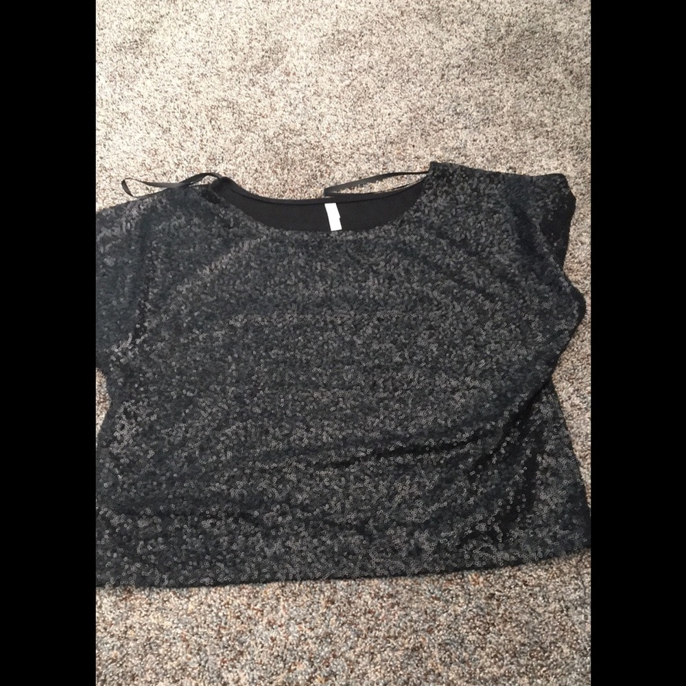 Black sequin top