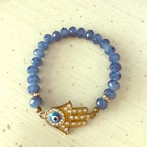 Beaded evil eye bracelet
