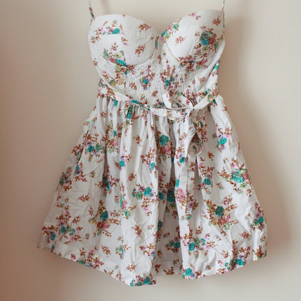 Green coast strapless summer dress