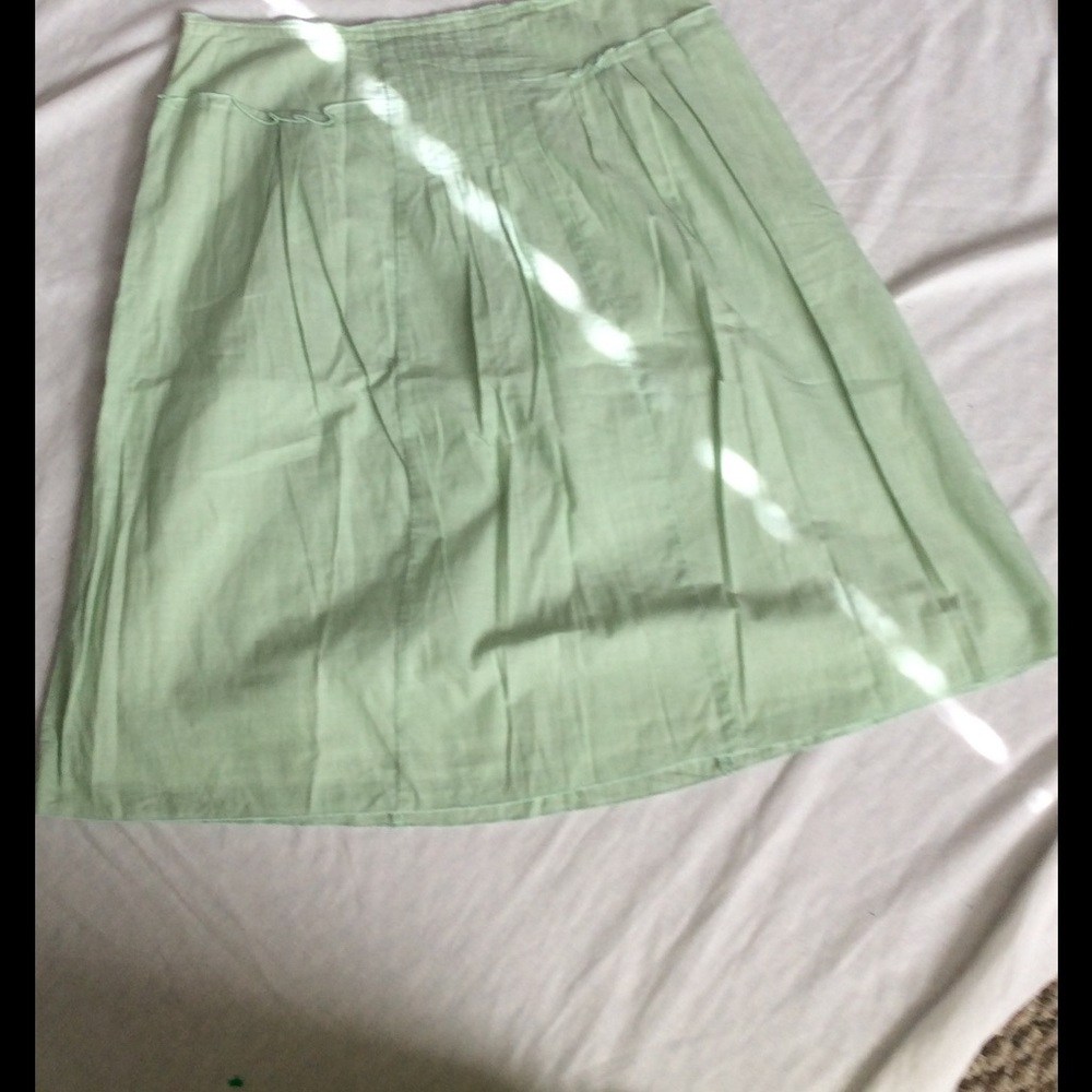 Mint green midi cotton skirt