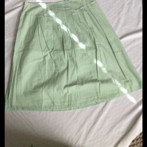 Mint green midi cotton skirt