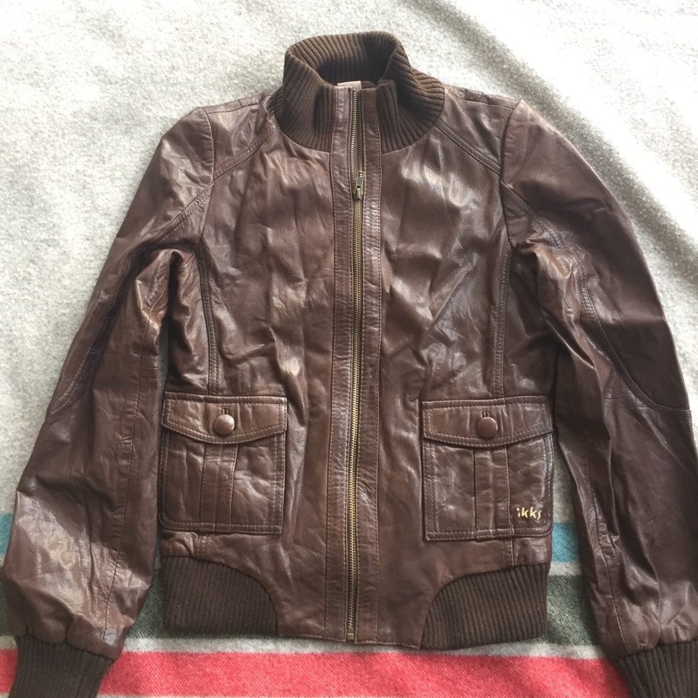 Ikks Leather Bomber